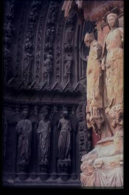 Detalhe da fachada da Catedral de Reims